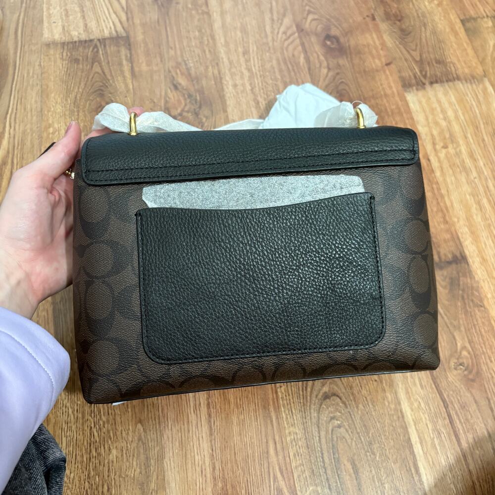 NEW Coach Signature Tammie Logo Flap Gold Chain Strap Crossbody Shoulder Bag - Picture 4 of 10